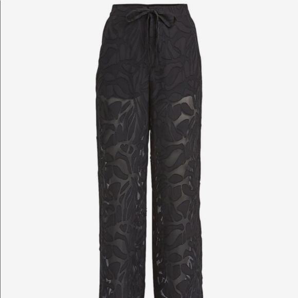 NWT Night night Jonathan Simkhai sheer panel drawstring pants black sz M - Picture 2 of 9